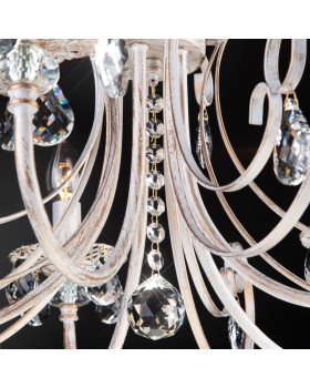 Подвесная люстра Eurosvet 3305/5 белый с золотом/прозрачный хрусталь Strotskis-foto3