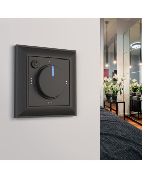 W1151108/ Электроустановочные изделия - Терморегулятор электромеханический для теплого пола (черный)-foto5