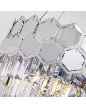 Подвесная люстра Eurosvet 10124/5 хром/прозрачный хрусталь Strotskis Smart (10113/5)-foto2