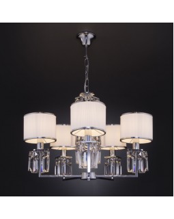 Подвесная люстра Eurosvet 10099/5 хром/прозрачный хрусталь Strotskis (новый абажур)-foto2