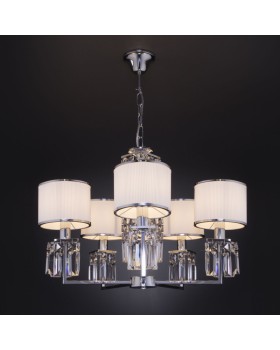 Подвесная люстра Eurosvet 10099/5 хром/прозрачный хрусталь Strotskis (новый абажур)-foto2