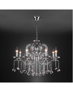 Подвесная люстра Eurosvet 10107/8 хром/дымчатый хрусталь Strotskis-foto2