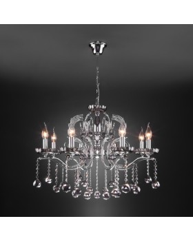 Подвесная люстра Eurosvet 10107/8 хром/дымчатый хрусталь Strotskis-foto2