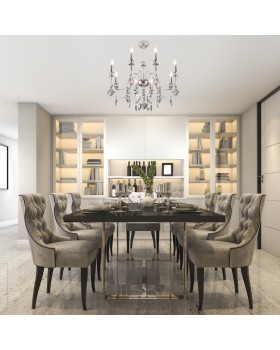 Подвесная люстра Eurosvet 10120/8 хром/дымчатый хрусталь Strotskis Smart (10110/8)-foto2