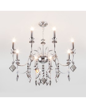 Подвесная люстра Eurosvet 10120/8 хром/дымчатый хрусталь Strotskis Smart (10110/8)-foto4