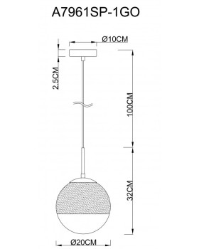 Подвесной светильник ARTE Lamp A7961SP-1GO-foto3