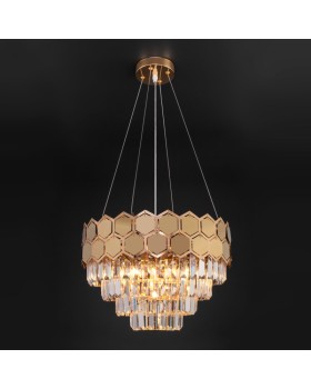 Подвесная люстра Eurosvet 10124/5 золото/прозрачный хрусталь Strotskis Smart (10113/5)-foto3