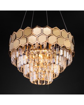 Подвесная люстра Eurosvet 10124/5 золото/прозрачный хрусталь Strotskis Smart (10113/5)-foto4