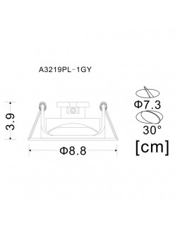 Встраиваемый светильник ARTE Lamp A3219PL-1GY-foto3