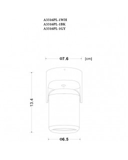 Накладной светильник ARTE Lamp A3316PL-1BK-foto3