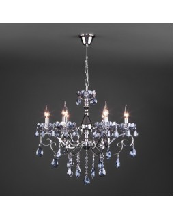 Подвесная люстра Eurosvet 10109/6 хром/лазурный хрусталь Strotskis-foto2