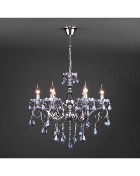 Подвесная люстра Eurosvet 10109/6 хром/лазурный хрусталь Strotskis-foto2