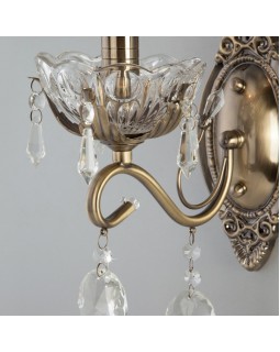 Бра Eurosvet 10103/1 античная бронза/прозрачный хрусталь Strotskis-foto3