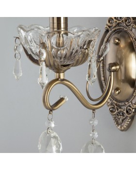 Бра Eurosvet 10103/1 античная бронза/прозрачный хрусталь Strotskis-foto3