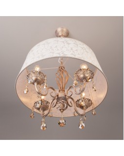 Подвесная люстра Eurosvet 10008/4 белый с золотом/тонированный хрусталь Strotskis-foto2