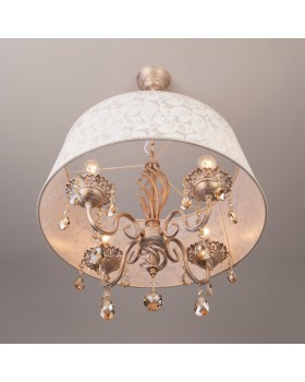 Подвесная люстра Eurosvet 10008/4 белый с золотом/тонированный хрусталь Strotskis-foto2