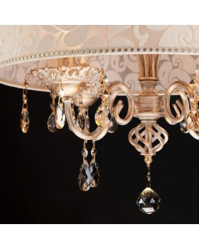 Подвесная люстра Eurosvet 10008/4 белый с золотом/тонированный хрусталь Strotskis-foto3