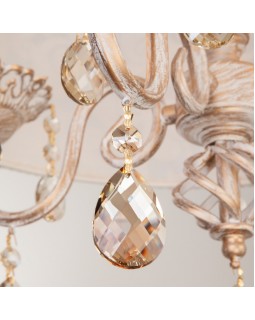 Подвесная люстра Eurosvet 10008/4 белый с золотом/тонированный хрусталь Strotskis-foto4