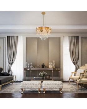 Подвесная люстра Eurosvet 10123/8 золото/прозрачный хрусталь Strotskis Smart (10114/8)-foto3