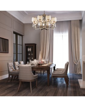 Подвесная люстра Eurosvet 10129/8 золото/прозрачный хрусталь Strotskis Smart (10099/8)-foto2