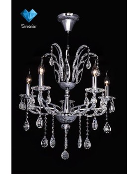 Подвесная люстра Eurosvet 10047/5 хром/прозрачный хрусталь Strotskis-foto6