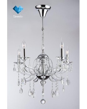 Подвесная люстра Eurosvet 10047/5 хром/прозрачный хрусталь Strotskis-foto8