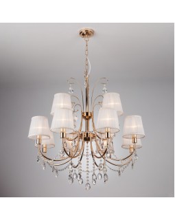 Подвесная люстра Eurosvet 10087/12 золото/прозрачный хрусталь Strotskis-foto2