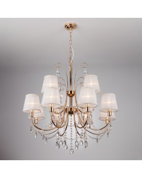 Подвесная люстра Eurosvet 10087/12 золото/прозрачный хрусталь Strotskis-foto2