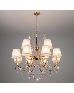 Подвесная люстра Eurosvet 10087/12 золото/прозрачный хрусталь Strotskis-foto3