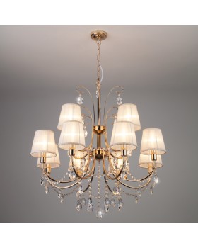 Подвесная люстра Eurosvet 10087/12 золото/прозрачный хрусталь Strotskis-foto3