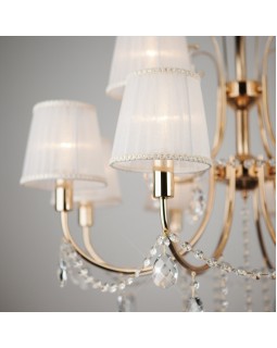 Подвесная люстра Eurosvet 10087/12 золото/прозрачный хрусталь Strotskis-foto4