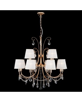 Подвесная люстра Eurosvet 10087/12 золото/прозрачный хрусталь Strotskis-foto5