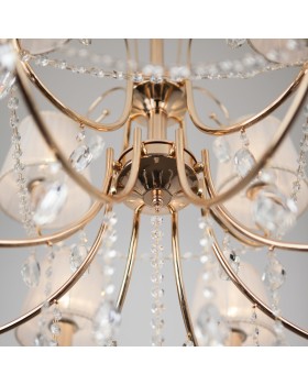 Подвесная люстра Eurosvet 10087/12 золото/прозрачный хрусталь Strotskis-foto8