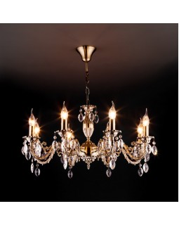 Подвесная люстра Eurosvet 10102/8 античная бронза/прозрачный хрусталь Strotskis-foto2