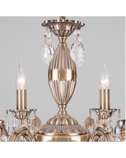 Подвесная люстра Eurosvet 10102/8 античная бронза/прозрачный хрусталь Strotskis-foto3