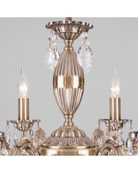 Подвесная люстра Eurosvet 10102/8 античная бронза/прозрачный хрусталь Strotskis-foto3