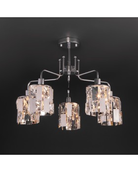 Люстра на штанге Eurosvet 10101/5 хром/прозрачный хрусталь Strotskis-foto3