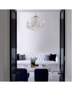 Подвесная люстра Eurosvet 10096/8 хром/прозрачный хрусталь Strotskis-foto2