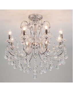 Подвесная люстра Eurosvet 10096/8 хром/прозрачный хрусталь Strotskis-foto3