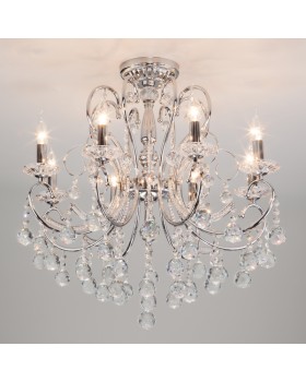 Подвесная люстра Eurosvet 10096/8 хром/прозрачный хрусталь Strotskis-foto3