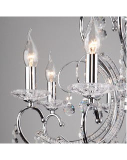 Подвесная люстра Eurosvet 10096/8 хром/прозрачный хрусталь Strotskis-foto4