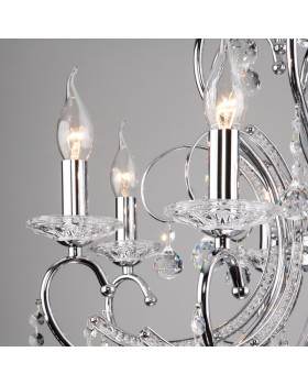 Подвесная люстра Eurosvet 10096/8 хром/прозрачный хрусталь Strotskis-foto4