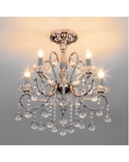 Подвесная люстра Eurosvet 10096/5 хром/прозрачный хрусталь Strotskis-foto3