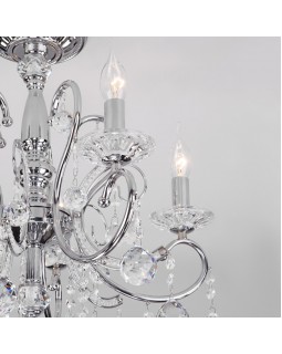 Подвесная люстра Eurosvet 10096/5 хром/прозрачный хрусталь Strotskis-foto4