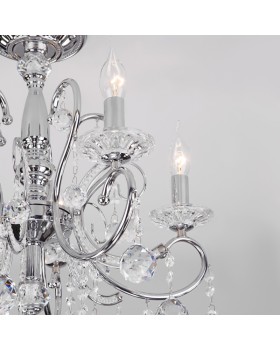 Подвесная люстра Eurosvet 10096/5 хром/прозрачный хрусталь Strotskis-foto4