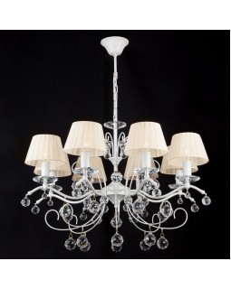Подвесная люстра Eurosvet 10058/8 белый с золотом/прозрачный хрусталь Strotskis-foto2