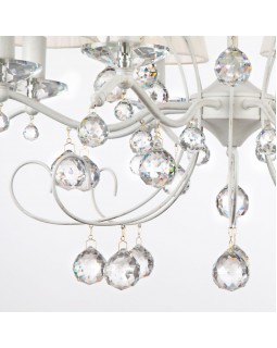 Подвесная люстра Eurosvet 10058/8 белый с золотом/прозрачный хрусталь Strotskis-foto3