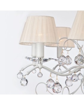 Подвесная люстра Eurosvet 10058/8 белый с золотом/прозрачный хрусталь Strotskis-foto4