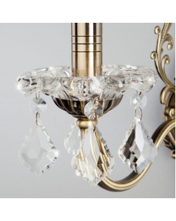 Бра Eurosvet 3281/1 античная бронза/прозрачный хрусталь Strotskis-foto2