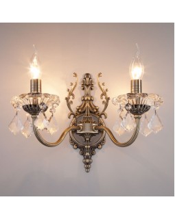 Бра Eurosvet 3281/2 античная бронза/прозрачный хрусталь Strotskis-foto2